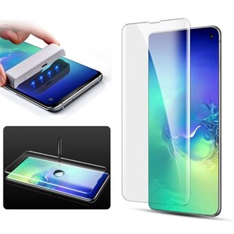MOCOLO 3D Curved Full Glue UV Light Irradiation Film for Samsung Galaxy S10, Full Coverage HD Tempered Glass Screen Protector