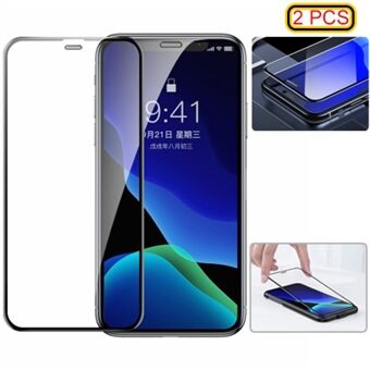 BASEUS for iPhone iPhone 11 Pro 5.8 inch (2019) /XS/X 2 PCS 0.3mm Ultra Thin Anti-dirt Curved Tempered Glass Film+Installation Tool
