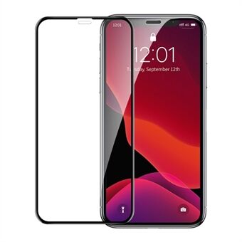 BASEUS For iPhone 11 Pro Max 6.5 inch / XS Max 2Pcs/Pack Curved-screen Tempered Glass + PET Edge Screen Protectors with Installation Tray - Black