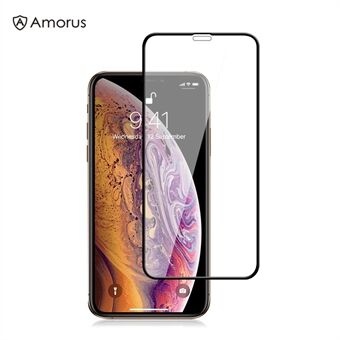 AMORUS Full Coverage Silk Printing Tempered Glass Screen Film for Apple iPhone 11 6.1 inch/XR