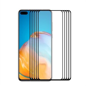 HAT PRINCE 5Pcs/Set Full Glue Full Size 0.26mm 9H 2.5D Tempered Glass Screen Film for Huawei P40