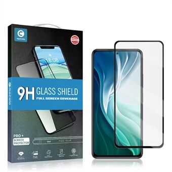 MOCOLO Full Glue Silk Print Tempered Glass Full Coverage HD Screen Protector for Xiaomi Mi 11i - Black