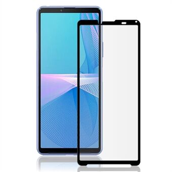 MOCOLO Silk Print 9H Hardness HD Full Screen Coverage Full Glue Tempered Glass Protector for Sony Xperia 10 III 5G - Black