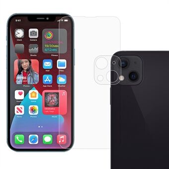 Anti-Scratch 9H Hardness 2.5D Edge Tempered Glass Screen Protector + Back Camera Lens Protector for iPhone 13 mini 5.4 inch