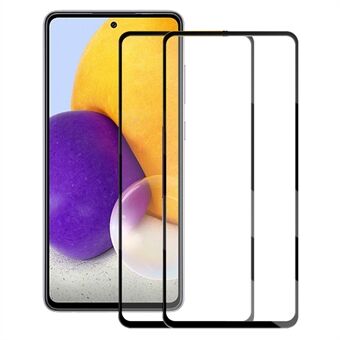 AMORUS 2Pcs/Set Anti-Explosion Secondary Hardening Full Glue Silk Printing HD Tempered Glass Screen Protector for Samsung Galaxy A72 4G/5G
