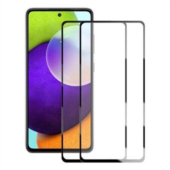 AMORUS 2Pcs/Set Secondary Hardening Full Glue Abrasion-Resistant Silk Printing Ultra Clear Tempered Glass Screen Protector for Samsung Galaxy A52 4G/5G/A52s 5G