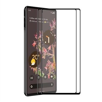 HAT-PRINCE 2Pcs/Set Full Glue Anti-oil Anti-stain High Clear 6D Silk Printing Full Screen Covering Tempered Glass Screen Film for Google Pixel 6