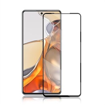 AMORUS Silk Printing Full Glue HD Double Defense Full Coverage Tempered Glass Screen Protector for Xiaomi 11T / 11T Pro - Black