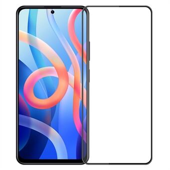PINWUYO HD Fingerprint-free Anti-explosion 3D Curved Edge Full Coverage Tempered Glass Screen Protector [Full Glue] for Xiaomi Redmi Note 11 5G/Poco M4 Pro 5G