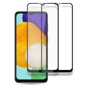 AMORUS 2Pcs/Pack Ultra Clear Full Coverage Anti-oil Full Glue Silk Printing Secondary Hardening Tempered Glass Screen Film for Samsung Galaxy A13 5G - Black