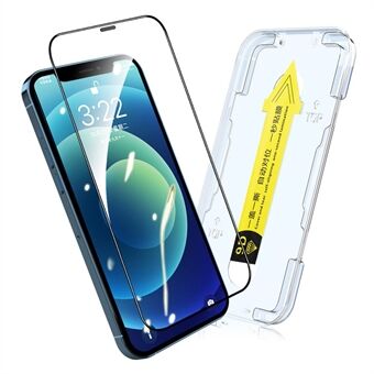 HAT PRINCE For iPhone 12 mini 5.4 inch Arc Edge Full Screen Coverage Full Glue Tempered Glass Film Screen Protector with Easy Installation Tool