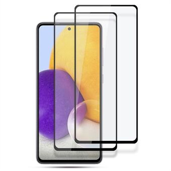 AMORUS 2Pcs/Pack Full Coverage Abrasion-resistant HD Silk Printing Clear Full Glue Double Defense Tempered Glass Film for Samsung Galaxy A73 5G - Black