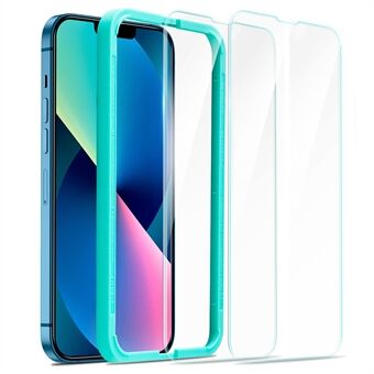ESR 2Pcs / Pack Screen Shield Series Tempered Glass Screen Protector for i iPhone 13 / 13 Pro / 14, Full Cover Full Glue Protective Film, with Easy Installation Frame, Ultra Tough, Clear