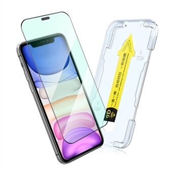ENKAY for iPhone 11 Pro Max/XS Max 6.5 inch Silk Printing Bubble-free Protector Full Glue Eye Protection Anti-blue-ray Tempered Glass Full Screen Film with Easy Installation Tool