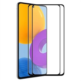 ENKAY 2Pcs/Set for Samsung Galaxy M52 5G 6D Silk Printing Tempered Glass Film Full Glue Full Screen Protector