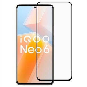 RURIHAI Tempered Glass Film for vivo iQOO Neo6, Full Glue 2.5D Secondary Hardening Smooth Full Screen HD Screen Protector