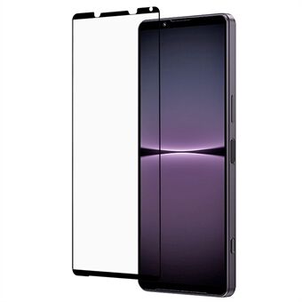 For Sony Xperia 1 IV Silk Printing Tempered Glass Film Full Covering Anti-dust Full Glue Phone Screen Protector