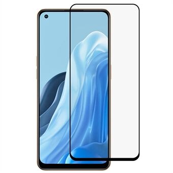 For Oppo Reno7 4G Silk Printing Tempered Glass Film HD Clarity Full Coverage Scratch Resistant Full Glue Screen Protector