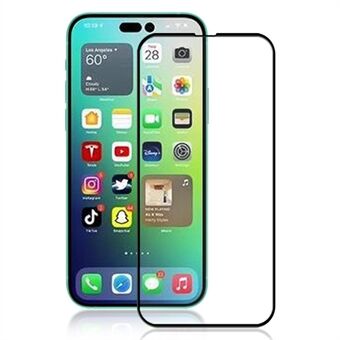 MOCOLO For iPhone 14 Pro 6.1 inch Silk Printing Full Glue Tempered Glass Secondary Strengthening Anti-explosion Full Screen Protector - Black