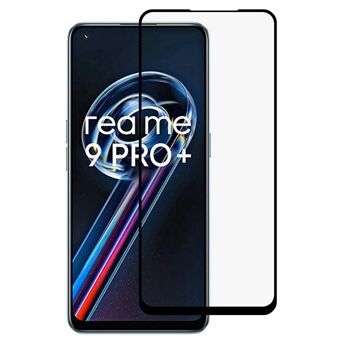 For Realme 9 Pro+ 5G Ultra Clear 9D Silk Printing Protective Film Side Glue Tempered Glass Shatter-proof Full Size Screen Protector