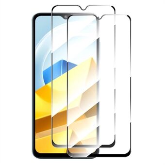 ENKAY HAT PRINCE 2Pcs / Pack for Xiaomi Poco M5 4G Full Coverage Full Glue 9H Anti-explosion Tempered Glass Film 0.26mm 2.5D Arc Edge Screen Protector