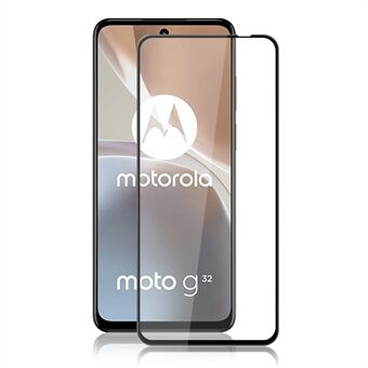 MOCOLO For Motorola Moto G32 4G Silk Printing Tempered Glass Film Full Cover Secondary Hardening Screen Protector - Black