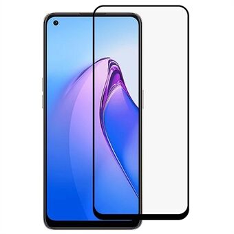 RURIHAI for Oppo Reno8 5G (Global Version) Aluminum-silicon Glass Film, HD 9H Explosion-proof Secondary Hardening 2.5D Full Screen Full Glue Screen Protector