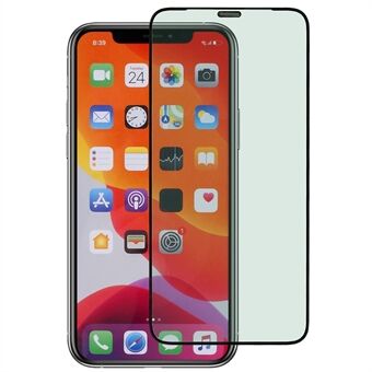For iPhone 11 Pro Max 6.5 inch / XS Max 6.5 inch High Aluminum-silicon Glass Film Green Light Silk Printing Anti-static Full Screen Protector with Dust-proof Net