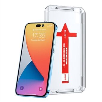 XUNDD For iPhone 14 Pro Max 6.7 inch Full Cover Tempered Glass Shatter-proof Screen Protector with Dust-proof Net and Installation Tool