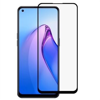 For Oppo Reno8 Z 5G Side Glue 9D Tempered Glass Film, High Transparency Silk Printing Full Covering Screen Protector