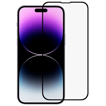 For iPhone 14 Pro Max 18D Edge to Edge Protection Tempered Glass Film Ultra HD Clear Full Cover Full Glue Silk Printing Screen Protector