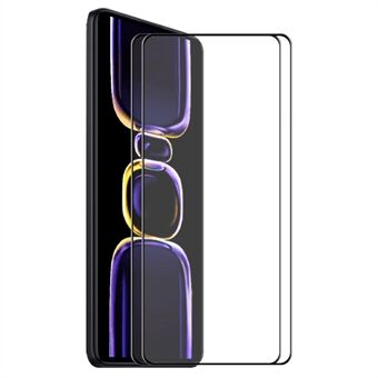 ENKAY HAT PRINCE For Xiaomi Redmi K60E 5G 2Pcs / Pack Ultra Clear High Aluminium-silicon Glass Full Glue Film 6D Silk Printing Shatterproof Full Screen Protector