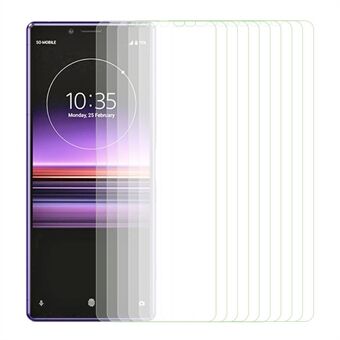 10Pcs / Set For Sony Xperia 1 V Screen Protector 2.5D Arc Edge HD Clear High Aluminum-silicon Glass Phone Screen Film