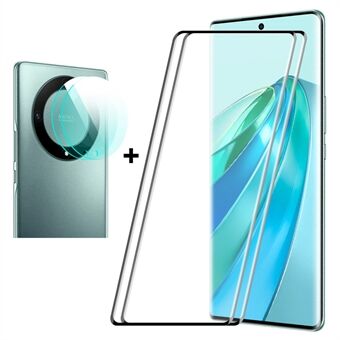 ENKAY HAT PRINCE 2 Pack Screen Protector for Honor X9a 5G / Magic5 Lite 5G , Hot Bending 3D Curved Tempered Glass Film with Camera Lens Protector