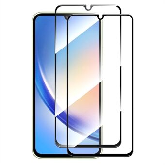 ENKAY HAT PRINCE 2Pcs for Samsung Galaxy A34 5G Silk Printing Full Screen Protector 0.26mm 9H 2.5D High Aluminium-silicon Glass Film