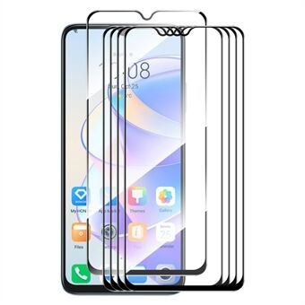 ENKAY HAT PRINCE 5Pcs for Honor X7a 4G High Aluminium-silicon Glass Full Glue 2.5D 9H Screen Protector Silk Printing 0.26mm Protective Film