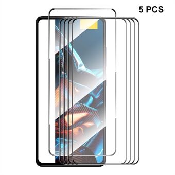 ENKAY HAT PRINCE 5Pcs For Xiaomi Poco X5 5G / Redmi Note 12 5G (China) / (India) Silk Printing 2.5D High Aluminium-silicon Glass Film 0.26mm 9H Screen Protector