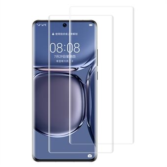 RURIHAI 2Pcs / Set 3D Curved UV Tempered Glass Flim for Huawei P50 Pro Anti-Scratch Screen Protector (Fingerprint Unlock)