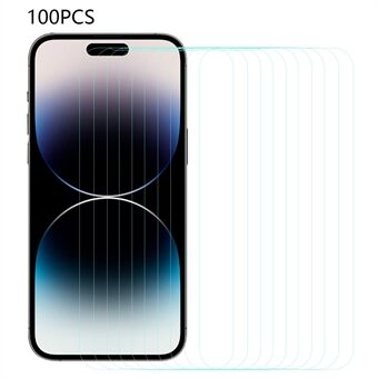 100Pcs Anti-scratch Film for iPhone 14 Pro Max HD Clear Arc Edge Tempered Glass Screen Protector