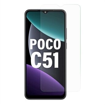 For Xiaomi Poco C51 4G Phone Screen Protector 0.3mm Arc Edge Tempered Glass HD Clear Anti-scratch Film