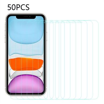 50PCS Tempered Glass Screen Protector for iPhone 11 6.1 inch HD Screen Film Arc Edge Anti-Dust Screen Protector