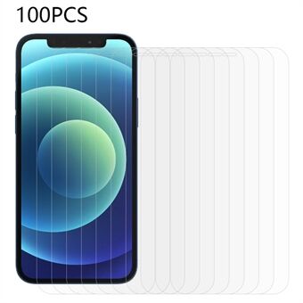 100Pcs For iPhone 12 Pro Max 6.7 inch HD Clear Arc Edge Tempered Glass Screen Protector Anti-explosion Phone Screen Film