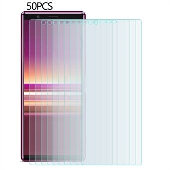 50Pcs / Set For Sony Xperia 5 HD Phone Screen Protector 2.5D 0.3mm Tempered Glass Anti-explosion Film