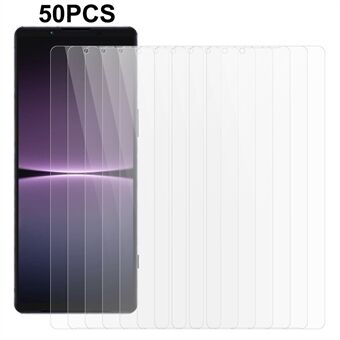 50PCS For Sony Xperia 1 V Tempered Glass 2.5D Arc Screen Protector 0.3mm Anti-Dust Phone Screen Film