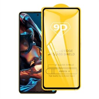 Silk Printing Screen Protector for Xiaomi Poco X5 Pro 5G / Redmi Note 12 Pro 5G / Note 12 Pro Speed 5G , Full Cover Side Glue Clear 9D Tempered Glass Film