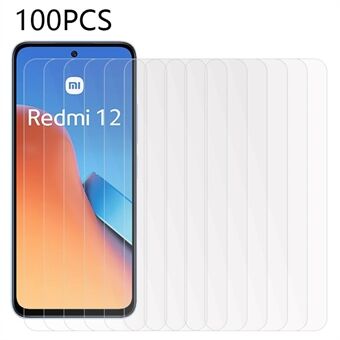 100Pcs For Xiaomi Redmi 12 4G Tempered Glass Screen Protector Ultra Clear Full Glue Phone Screen Film