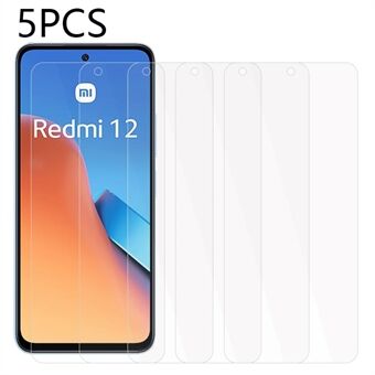 5PCS For Xiaomi Redmi 12 4G Tempered Glass Film Explosion-proof HD Clear Phone Screen Protector