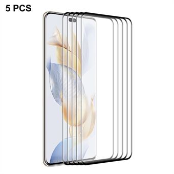 ENKAY HAT PRINCE 5PCS For Honor 90 Pro Full Glue Full Screen Protector 0.26mm 9H 3D Curved Edge Tempered Glass Film