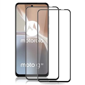 AMORUS 2Pcs For Motorola Moto G32 4G Tempered Glass Screen Protector Silk Printing Full Coverage Screen Film - Black