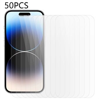 50Pcs For iPhone 15 Pro Scratch-resistant Screen Protector HD Clear Tempered Glass Phone Screen Film